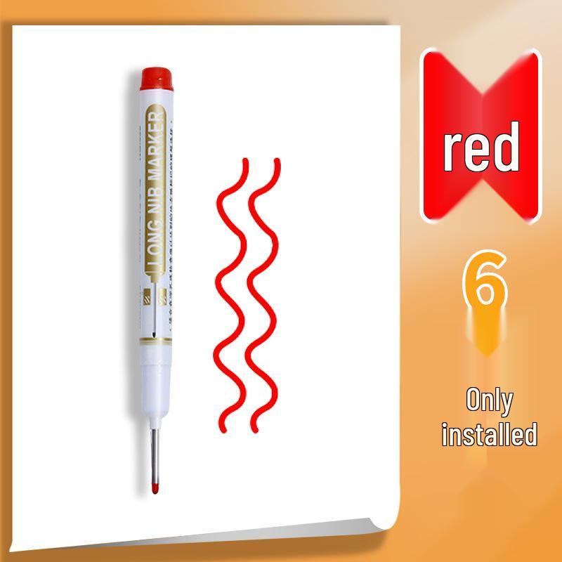 

0.01 Fine Tip Long-Head Marker Pen - Water-Based for Construction, Woodworking, and Tile Decoration
