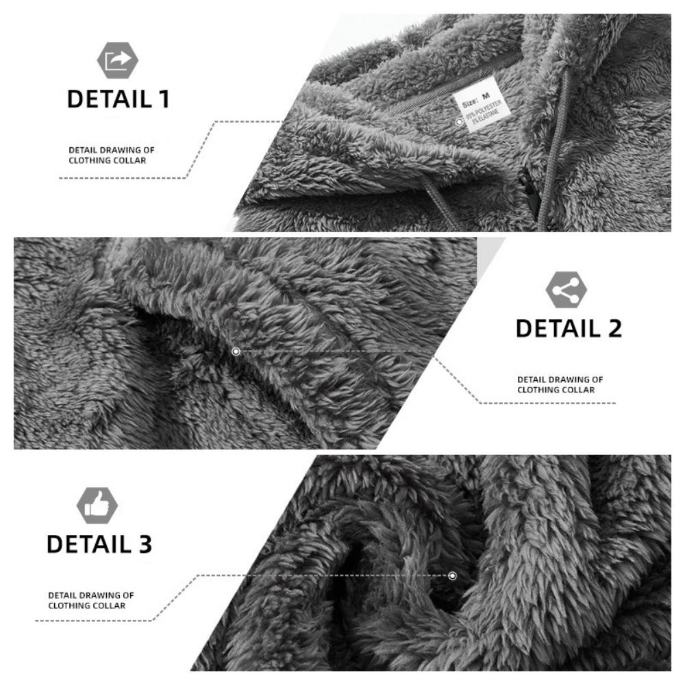 2025 Amerikanischer Stil Herbst/Winter Jacke Herren Dick Warm Doppelseitige Fleecejacke Lockerer Reißverschluss Cardigan Lässige Kapuzenjacke