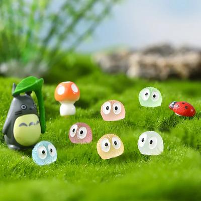 10 Adet Işıklı Briket Elfler Siyah Top Sprite Ördek Figür Ev Dekoru Parlayan Minyatür Peri Bahçesi Dekorasyon Aksesuarları