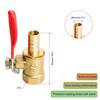 Aopin Ball Valve Brass G 1/4" Female Thread x 8mm / 3/10" Hose Barb