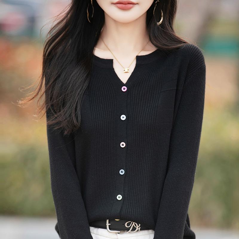 Cardigan ușor, 50% lână, 50% mătase de dud, pentru femei - tricotaje versatile pentru 4 sezoane pentru confort și stil pe tot parcursul anului