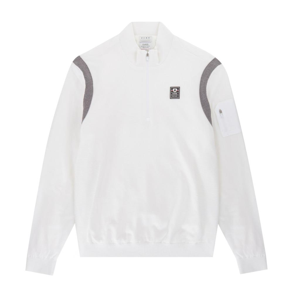Pigc Men S Woven Quilted Knit Sweater White (Sfc240431) White.Sfc240431/100