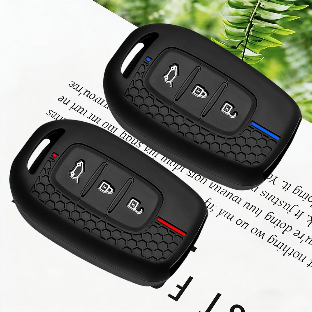 Premium Soft Silicone Car Key Case Cover For Renault Kwid Traffic Symbol Dacia Sandero Logan Duster 3 Button Fob