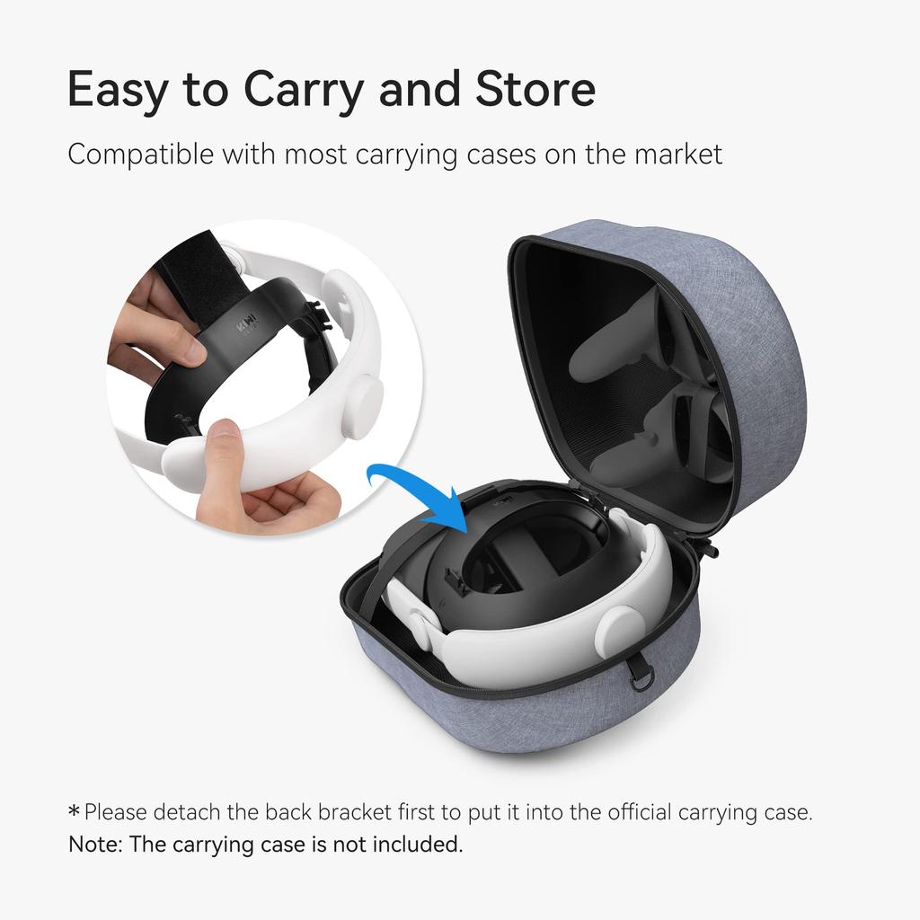 KIWI design Quest 2 compatible head strap with soft Easy to attach and detach in cushioning. seconds.