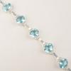 Sky Blue Topaz Gemstone 925 Sterling Silver Jewelry Handmade Bracelet9" For Gift RB-6-16