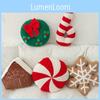 Christmas Throw Plush Pillow Cushion Garland Shape Stuffed Toy Doll Decor Xmas