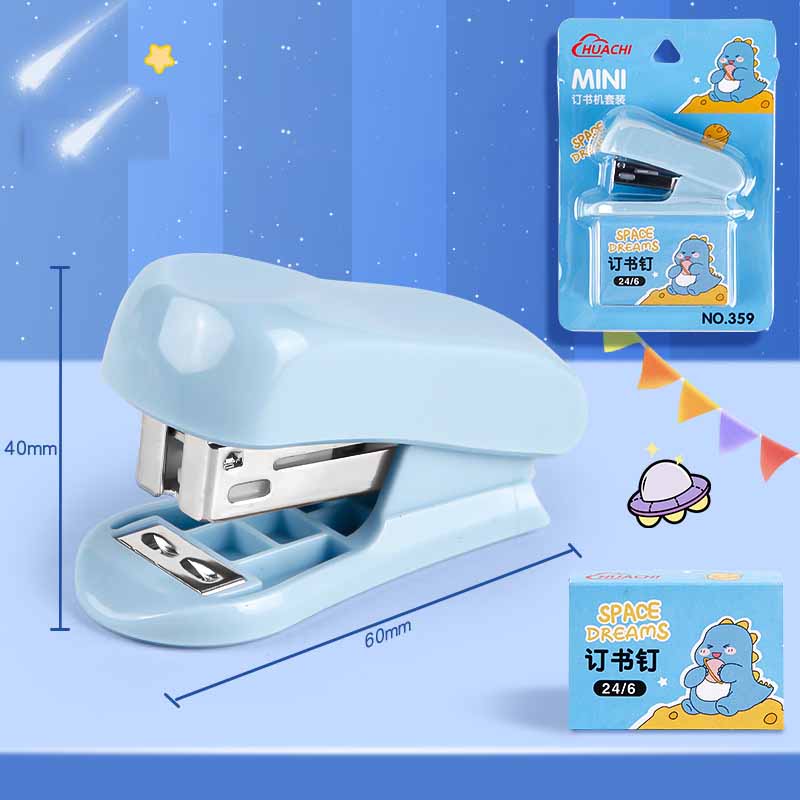 Cute Cartoon Mini Stapler+ Staples Set Adorable Multifunctional Desk Tool for School Office Home Use Kids Gift