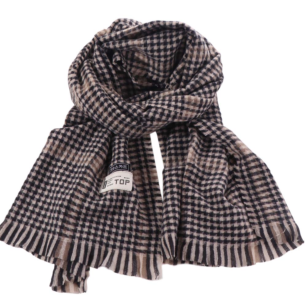 Thicken Winter Plaid Scarf Casual Checkered Scarf Fashion Men's Plaid Scarf  Males