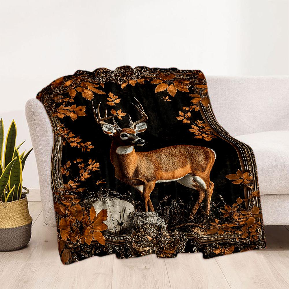 Deer Blanket Ultra-Soft Perfect for Livingroom Couch Bedding for All Seasons Warmthful Decor Gift for Travel Home Birthdays