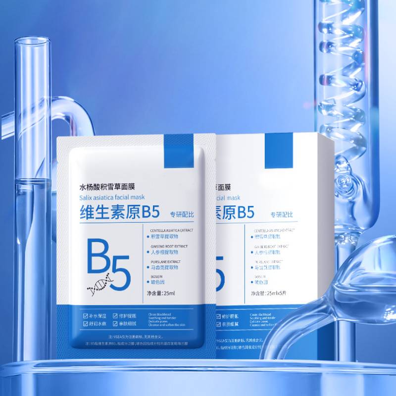 5-teiliges Gesichtsmaskenset mit Salicylsäure und Centella Asiatica sowie Vitamin B5, feuchtigkeitsspendend