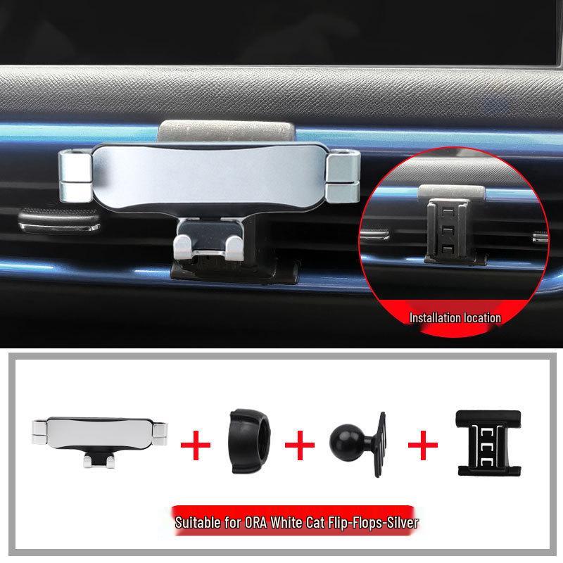 20-22 ORA White Cat Wireless Car Phone Holder with Charging & Navigation