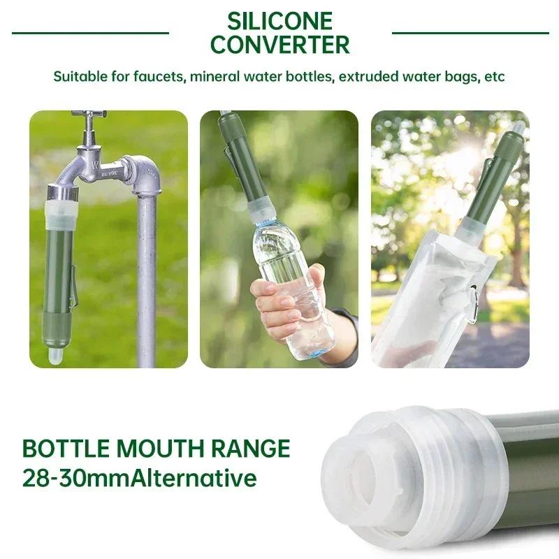 Outdoor Mini Portable Water Purification Filter Straw TUP Carbon Fiber Emergency Water Purifier Camping Survival Supplies