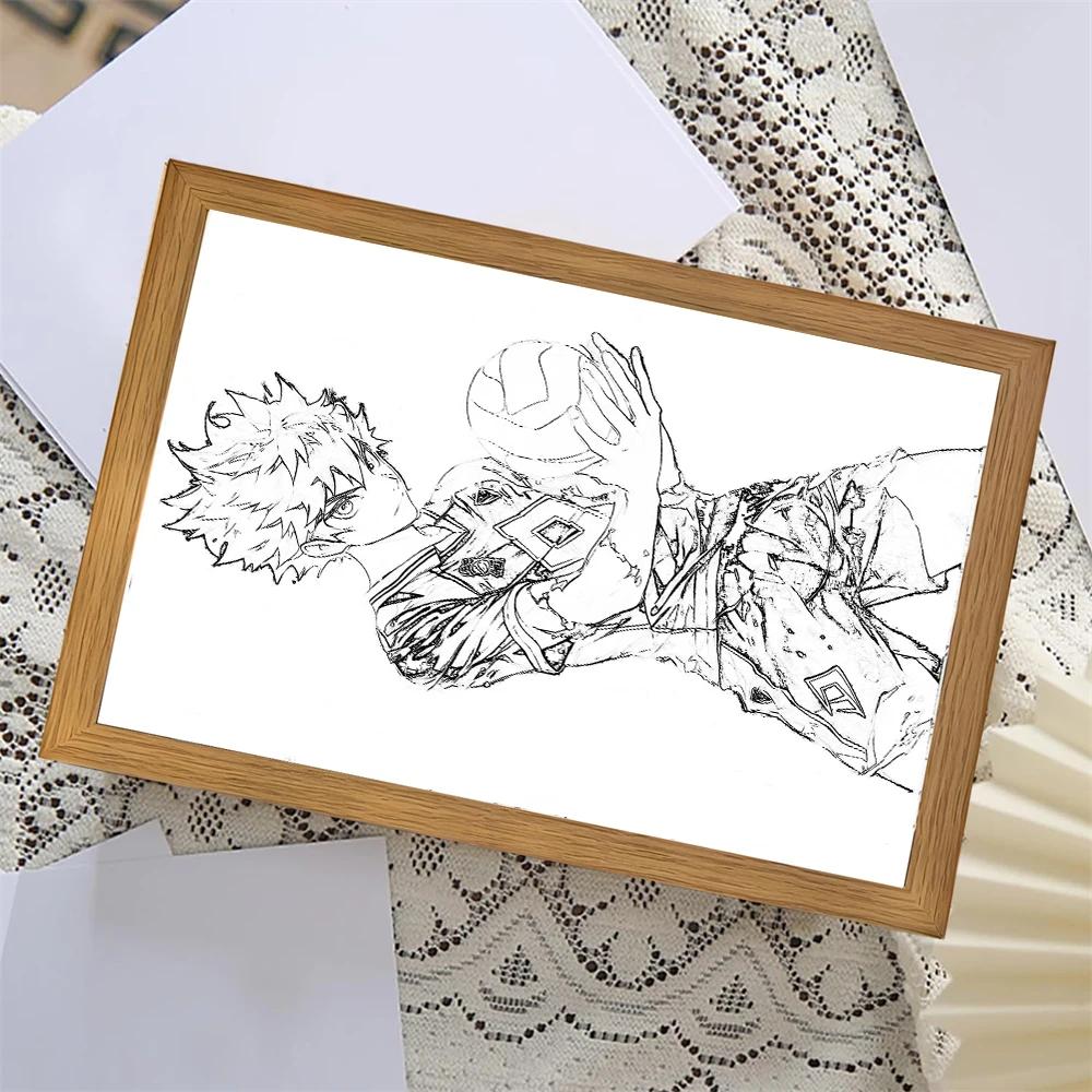 Light Painting Picture Frame Anime Figures Haikyuu!!  Shoyo Hinata Led Night Lights Bedroom Home Decorative Kids Gift Moon Lamps