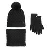 Hat, Scarf, Gloves Three-piece Set, Winter Velvet Outdoor Warm Hairball Knitted Hat Three-piece Set