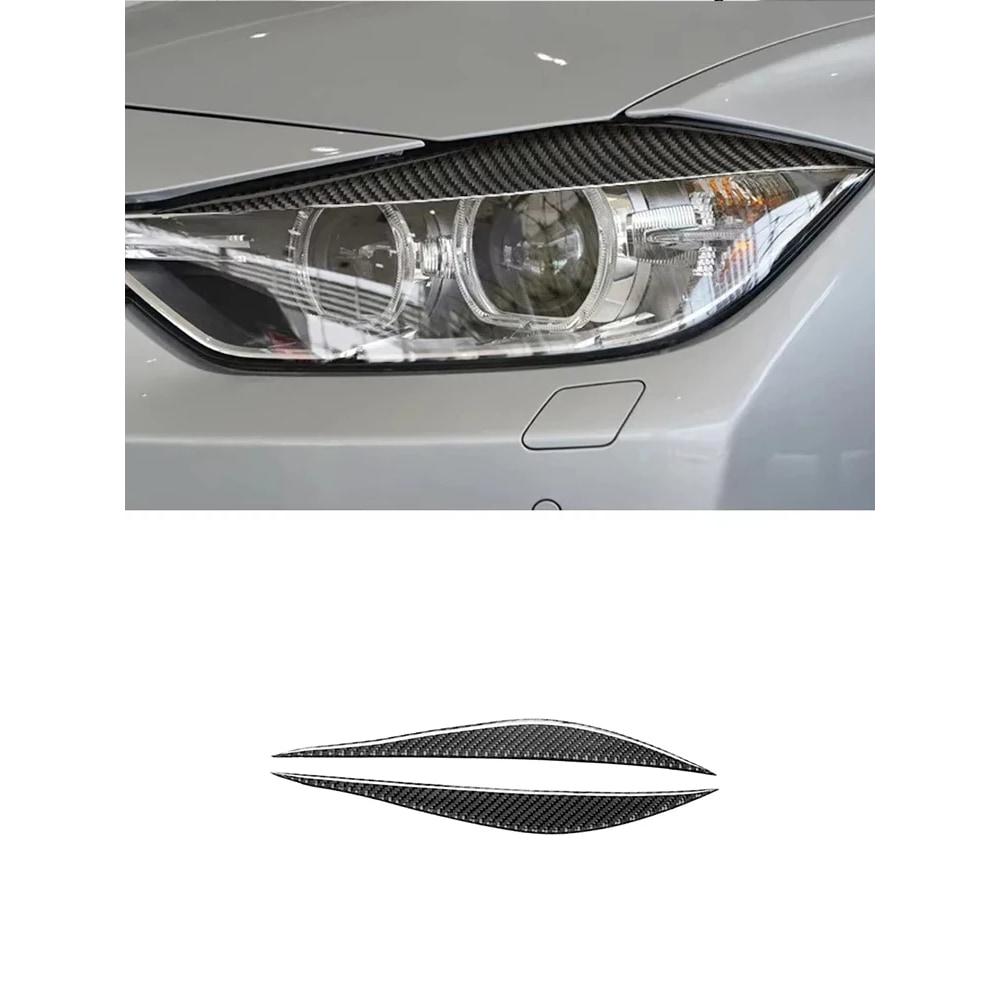 For BMW 3 Series F30 2013-2019 Carbon Fiber Headlight Eyebrow Trim Cover Decoration Styling Tape Film Accessories