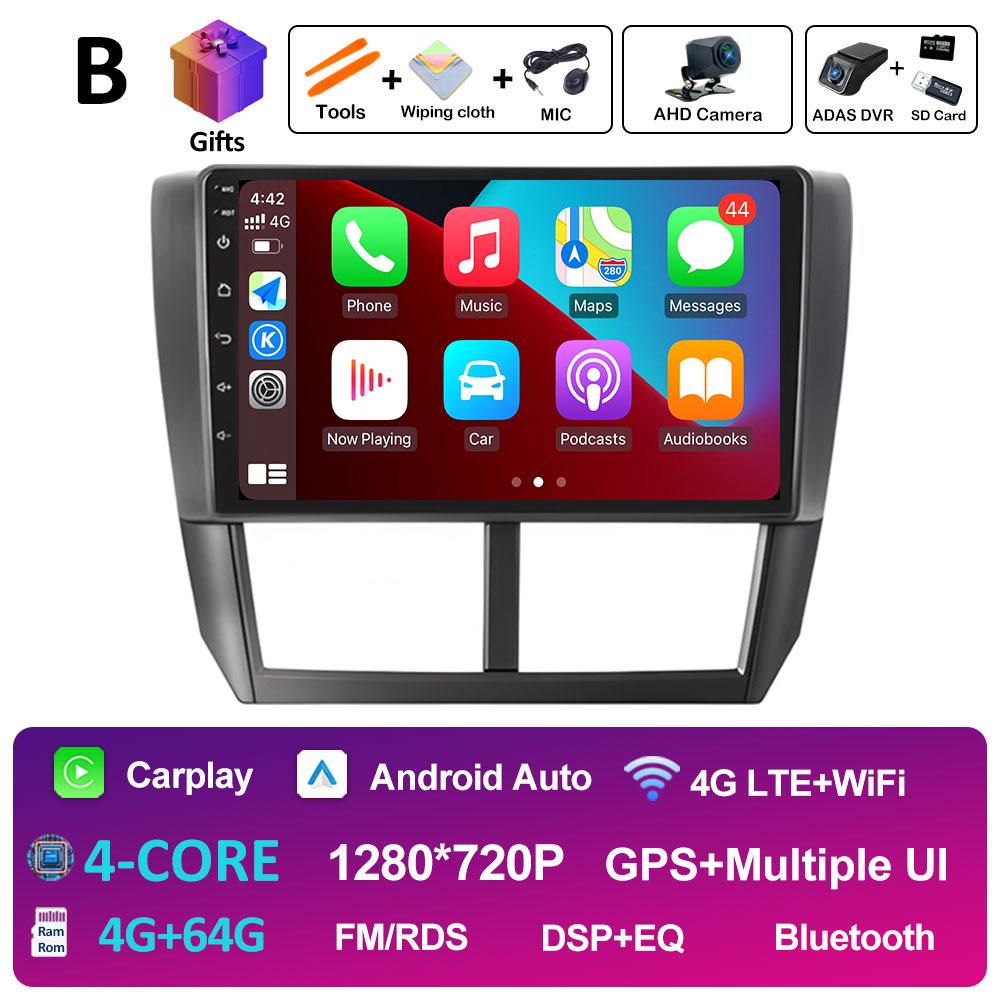 Wireless Carplay DSP Stereo For Subaru Forester 3 SH 2007 2008 2009 2010 2011 2012 2013 Android 14 WIFI Bluetooth 4G Auto Tools