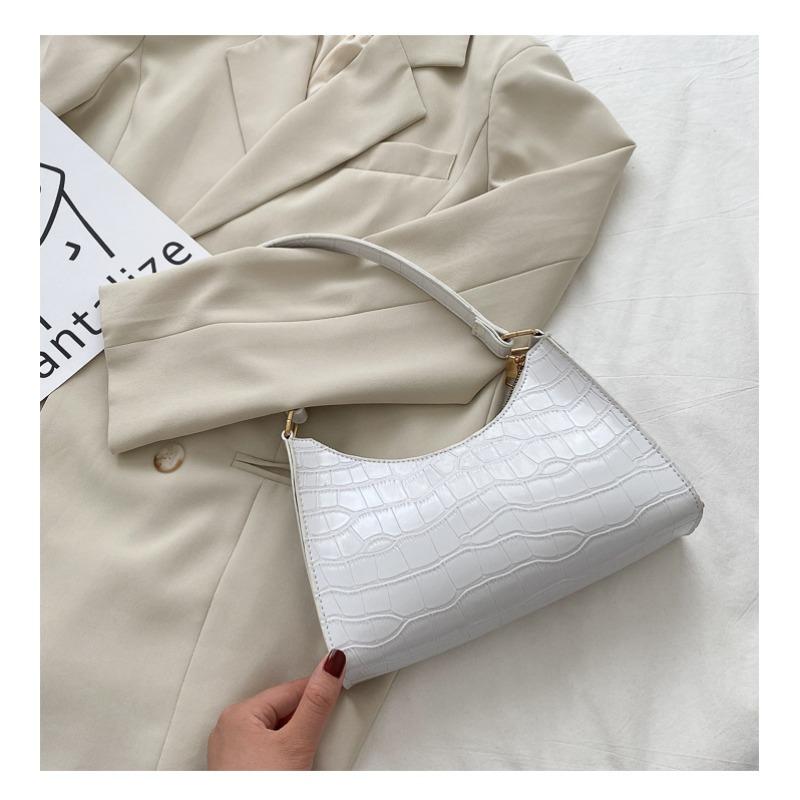 Niche Retro Bag Women's Summer New Trendy Little Crocodile Pattern Underarm Bag Stick Bag Single Shoulder Messenger Bag