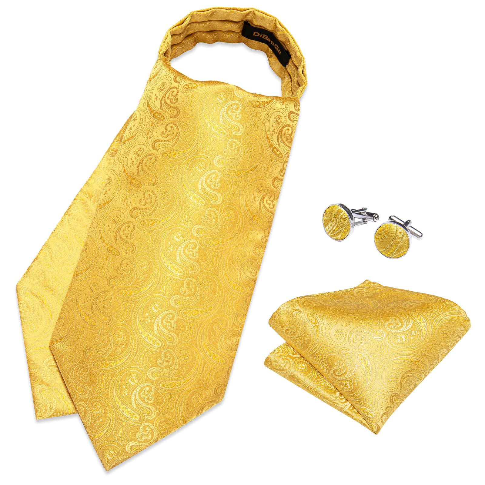 

Мужской галстук Ascot, синий, красный галстук для бизнеса, шелковый галстук с пейсли, носовой платок, запонки, набор галстуков DibanGu AS-2075