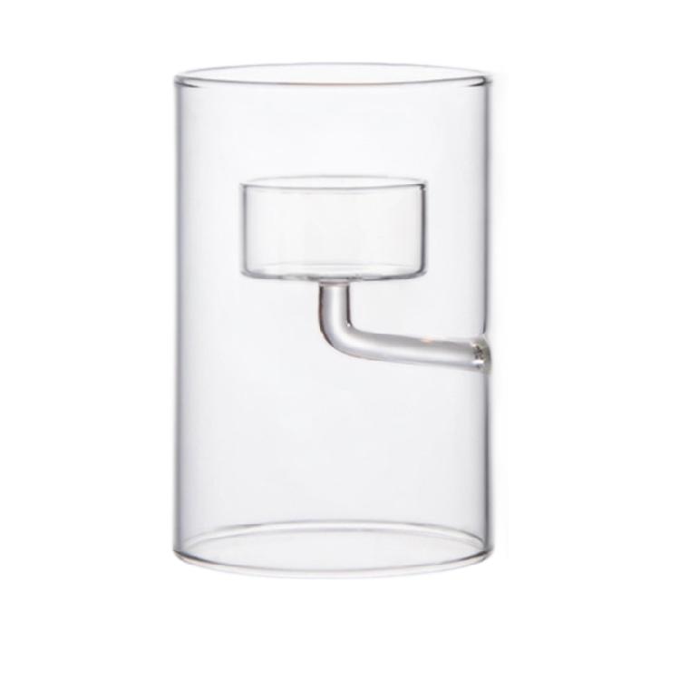 Förtjockad Glascylinder Ljusstake Vindtät Design Värmeljushållare För Flytande Ljus Hemhantverksprojekt