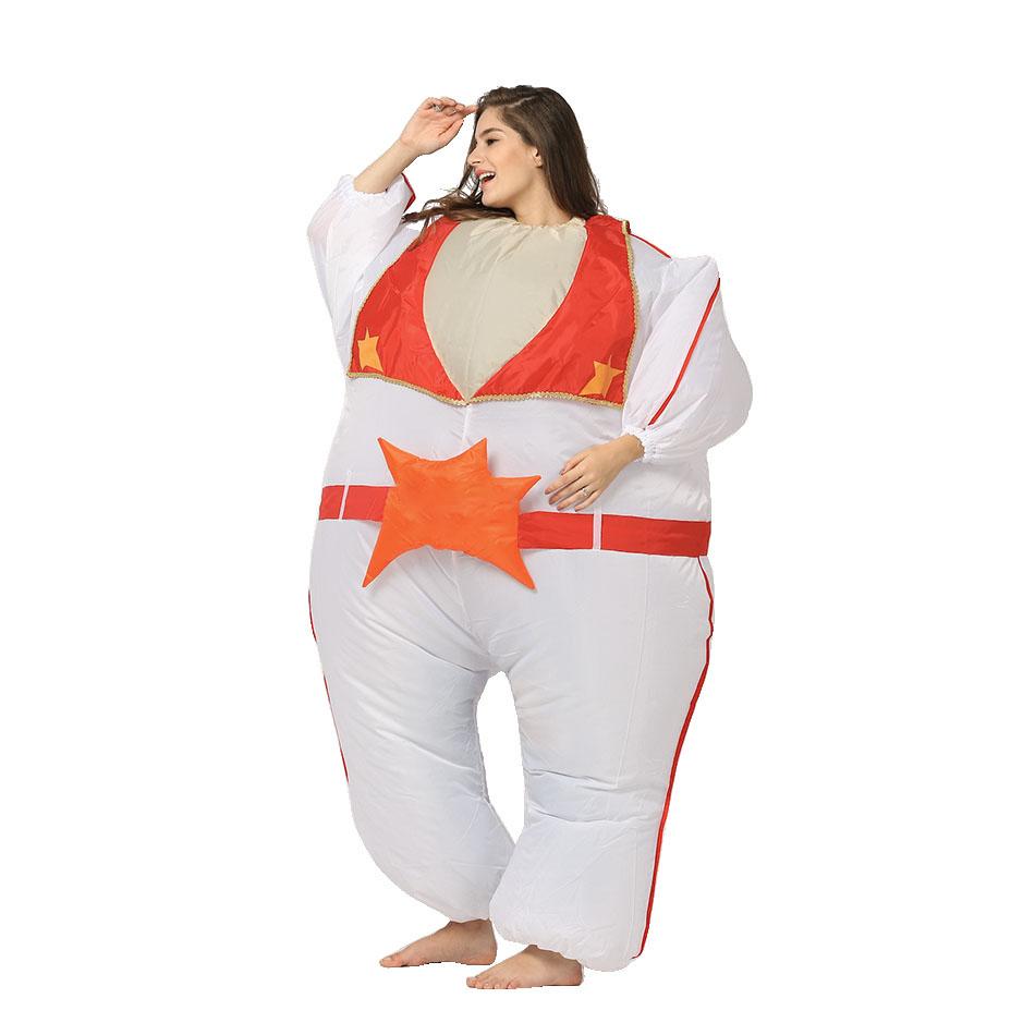 Lustiges dicker Mann aufblasbares Kostüm, Erwachsene 150-190cm rot