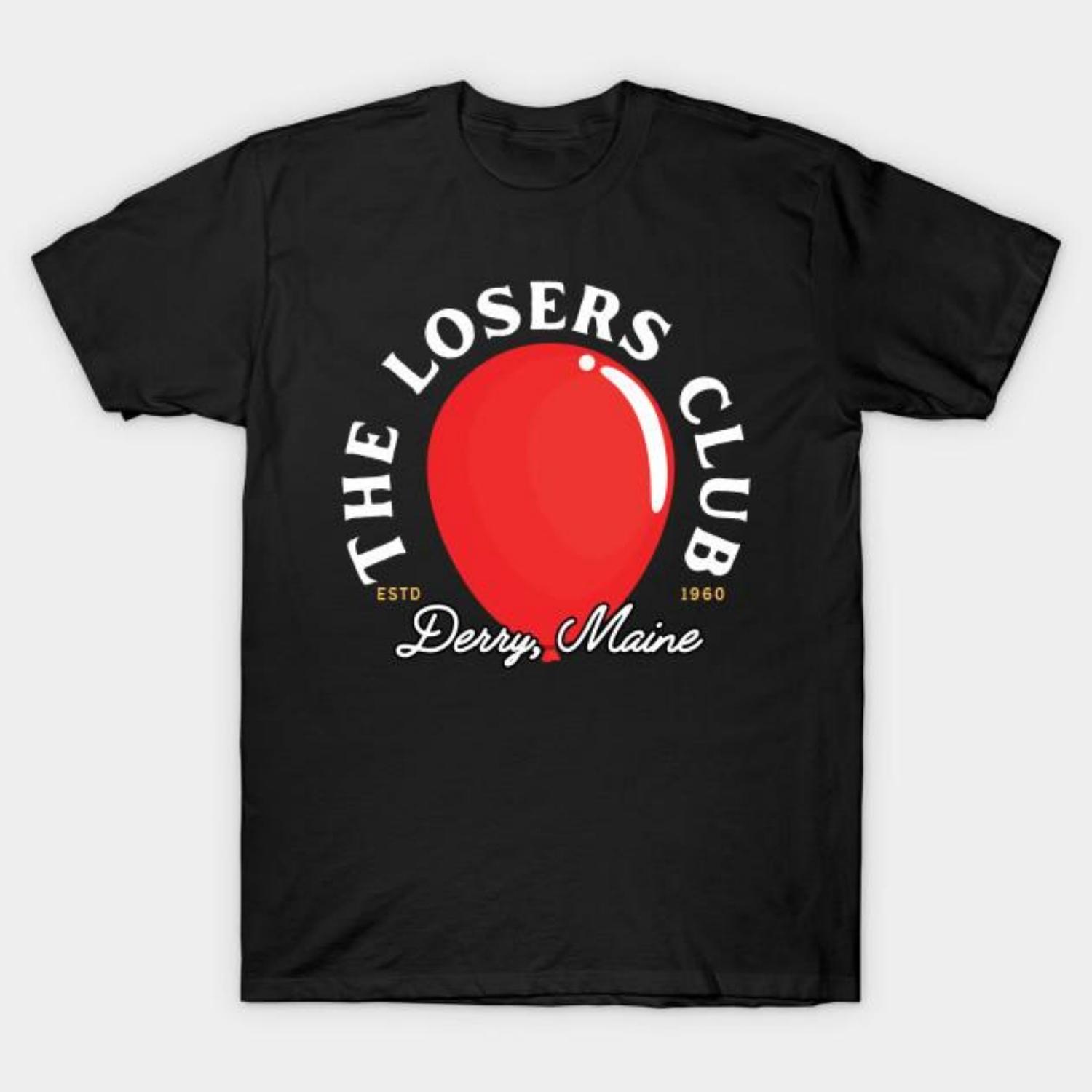 

Men Black Print T-shirt The Losers Club No-Cut Transfer Paper Print Cotton Tshirt XXXXXL чорний