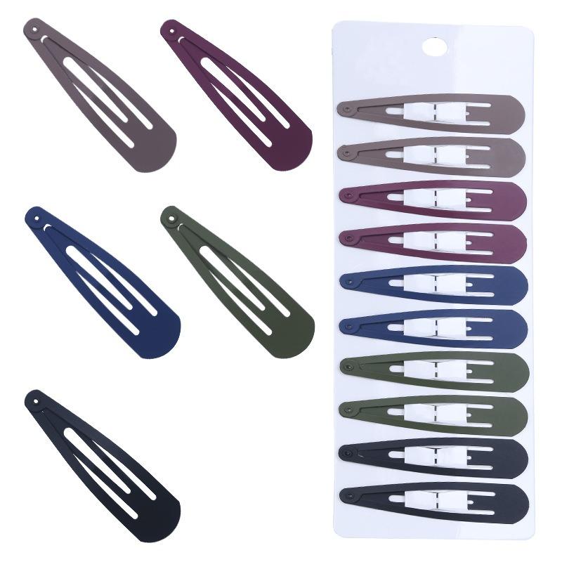 Little Girl Hair AccessoryTeardrop-shaped Loose Hair Bb Clip Adult Colored Metal Straight Clip Matte Side Hair Clip