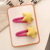 Star Snap Hair Clip Y2K Non-slip Colorful Hair Barrettes Metal Sponge Star Shaped Hairpins Cute Hair Clip for Teen