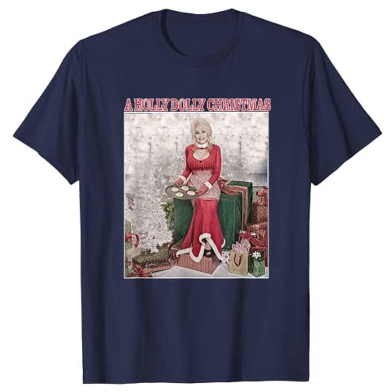 Dolly Parton Christmas Cookies T-Shirt Tops Graphic Tee