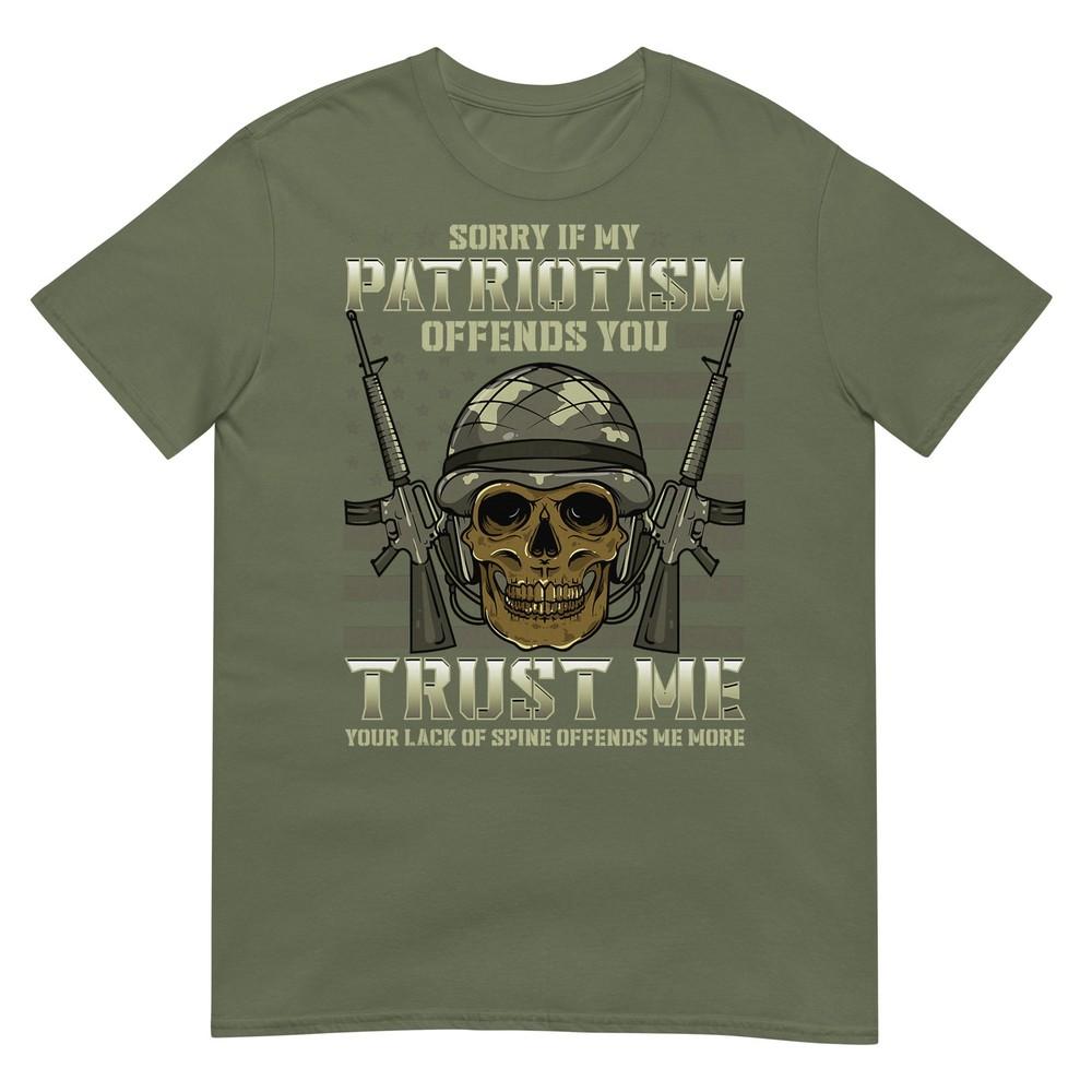 Patriotic Veteran Usa Flag American Military War Hero Skull Tshirt