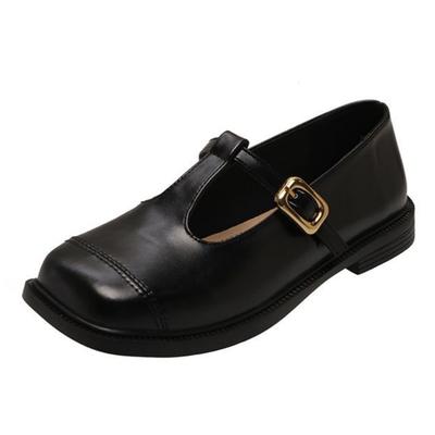 Mode 2025 Neue Frühling Herbst Leder Damen Schuhe Mary Jane Retro Einfarbig Slipper Niedrige Absätze Lässig Bequem Weich Damen Schuhe