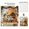 Piece Set High Definition Digital Printed Curtainsautumncolorcountrystylehousepumpkinoldtruckhome Decoration Style Curtain Polyester