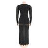 European & American Rhinestone Long Sleeve One-Shoulder Women's Dress