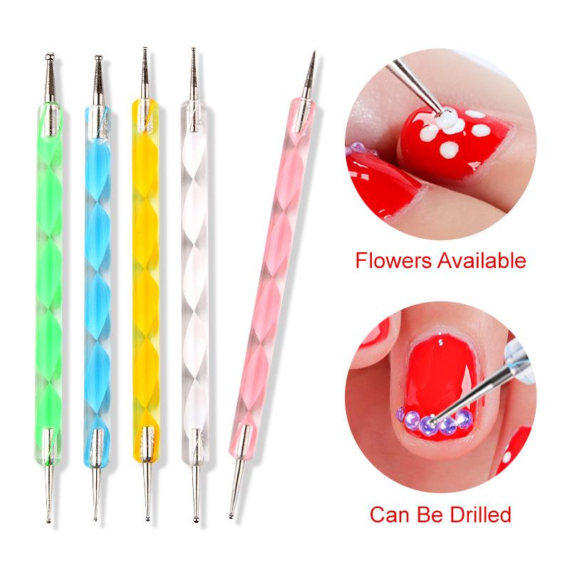 Nail Art Beginner Crystal Nail Kit White Clear Pink Powder Set 12 Colors Glitter French Nail Tips