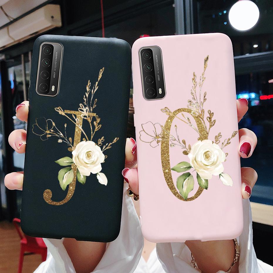 Fashion Flower Letters Shockproof Case For Huawei P Smart 2021 TPU Soft Cover For Huawei Y7A 2020 Y 7A Y7 A Phone Cases 6.67"