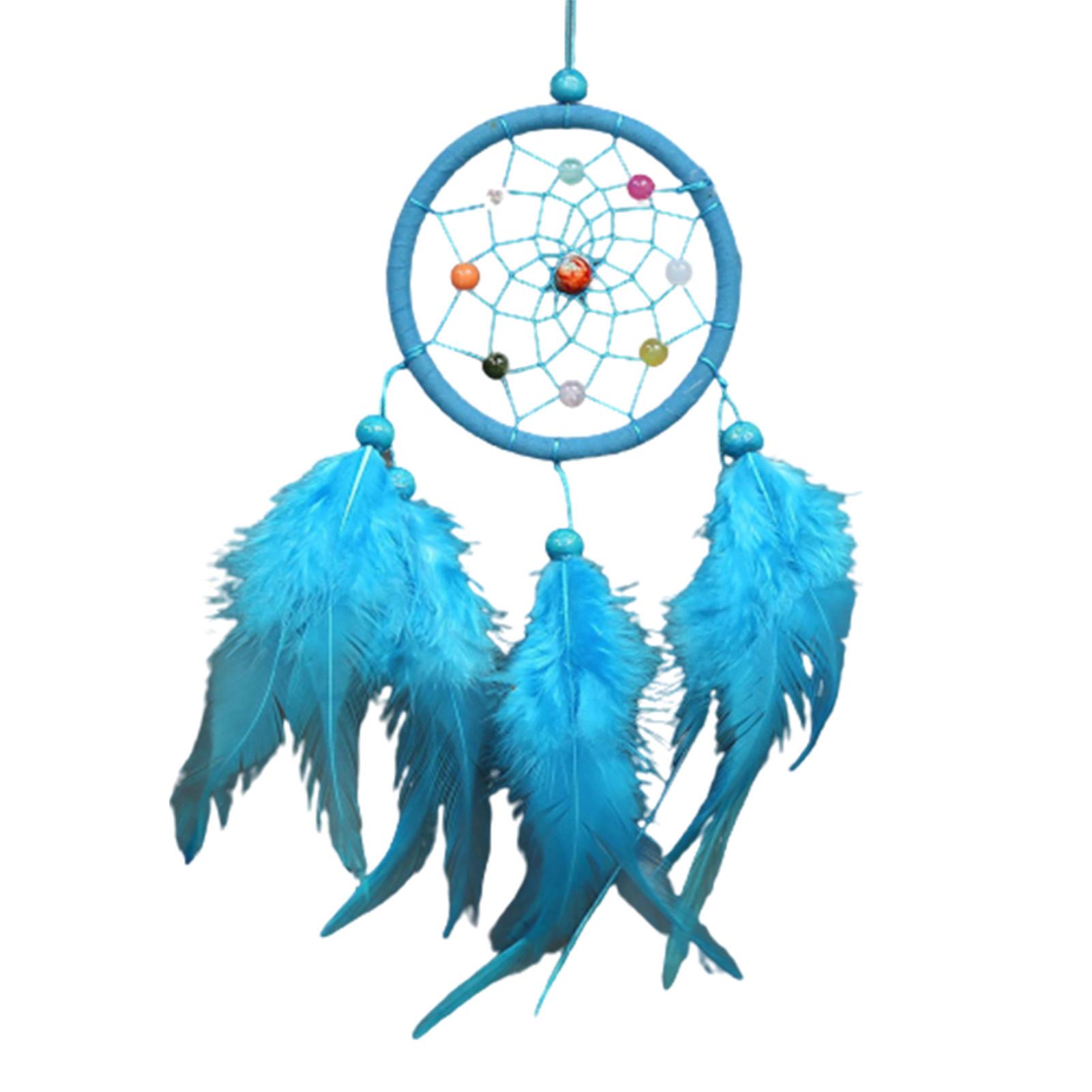 

Feather Dream Catcher Colorful Feather Light Up Dreamcatchers Creative Car Pendants Handicrafts Suitable For Girls Kids And Boys синий