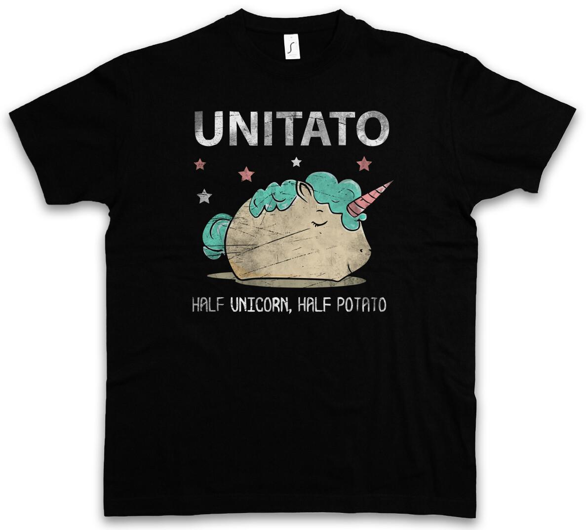 UNITATO T-Shirt Mens Womens Tees Top - Unicorn Potato Unicorn Rainbow Rainbow Potato Fun 4XL