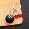Mini Realistic Cherry Black 8-Ball Pool Table Keychain Pendant