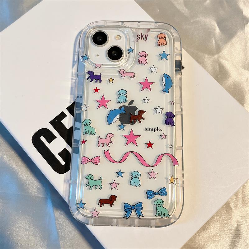 

Мягкий чехол Star Puppy Bow для iPhone 14 Pro/XS Max/12/11/XR/XS Airbag iPhone 8 Plus