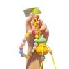 Keychain Macaron Color Beads Portable Anti-Lost Mobile Phone Chain Gourd Design Key Chain Bag Hanger Backpack Accessory