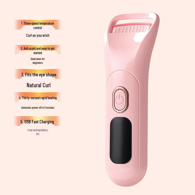 Electric Dual-Temperature Eyelash Curler with Digital Display - Long-Lasting Heat and Curling for Women