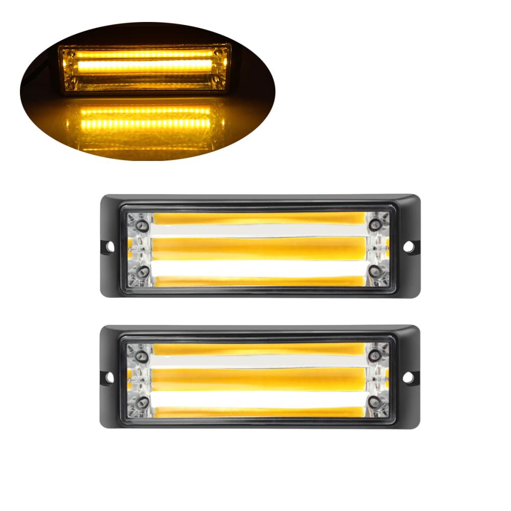 

2 шт. светодиодных фонарей для автомобиля, стробоскопы, COB LED, Автомобильный стробоскоп Gazelle, Мигающие огни для пожарных и полиции, Аварийные предупреждающие огни жёлтый