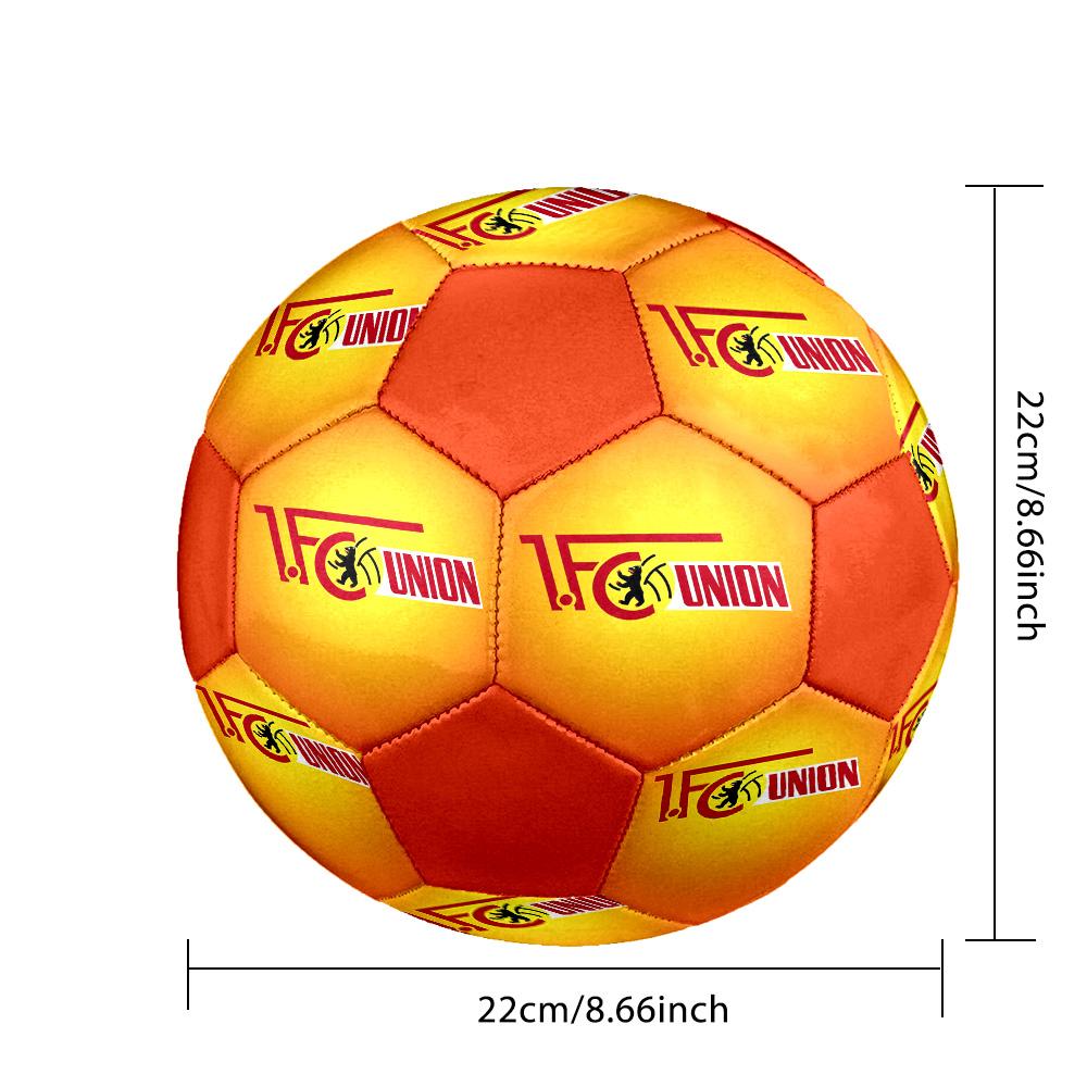 1. FC Union Berlin Indoor Soccer Ball Colorful All Ages Size 5 Machine Stitched PVC Competition Ready Durable High-Bounce