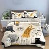 Cute Cartoon Cats and Milk Pattern Bedding Duvet Cover Set  (1*Duvet Cover 2*Pillowcases, without duvet insert)