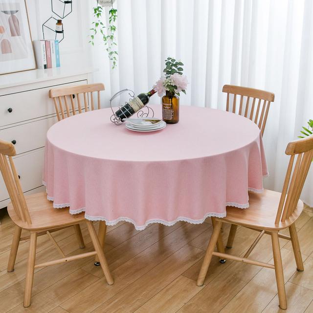 Velký kulatý ubrus Jednobarevný jídelní ubrus