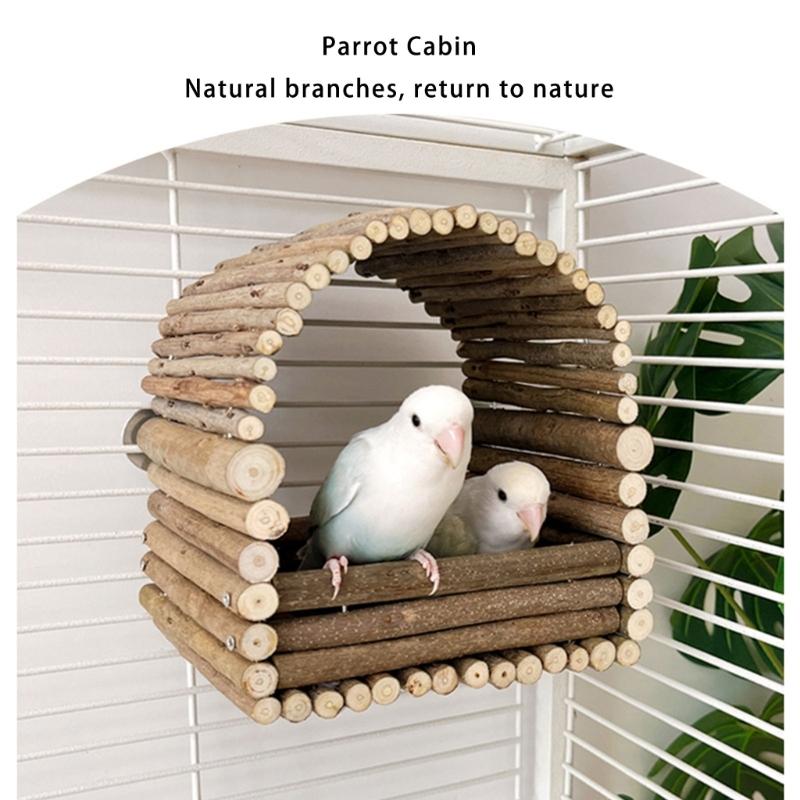 Handmade Branch Parrots Nest Safe Comfortable Shelter Safe Resting Habitats for Lovebirds Parakeets