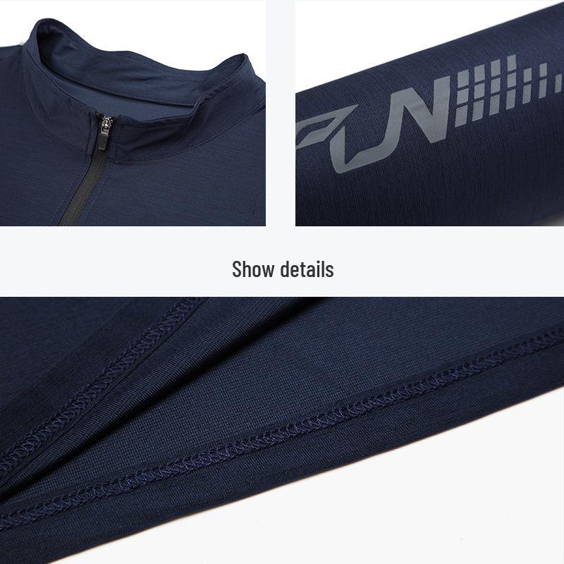 Men's Autumn/Winter Slim Fit Quick-Dry Half-Zip Long Sleeve Sports Top