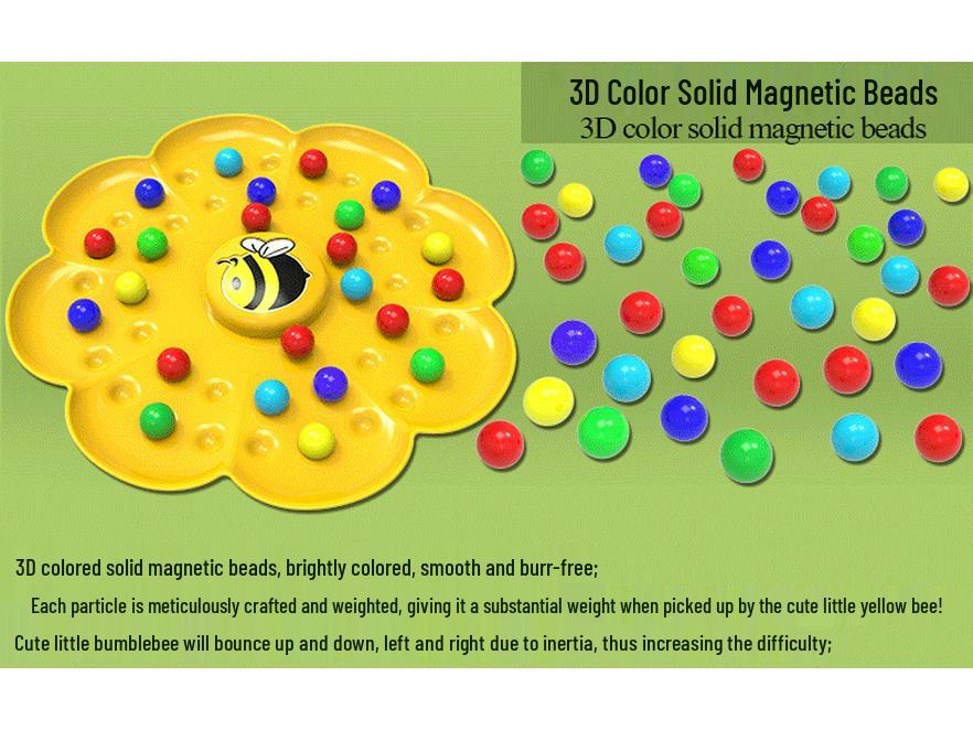 Clumsy Little Bee Magnetic Beads Fishing Game: Interactive Multiplayer Toy for Kids and Parents