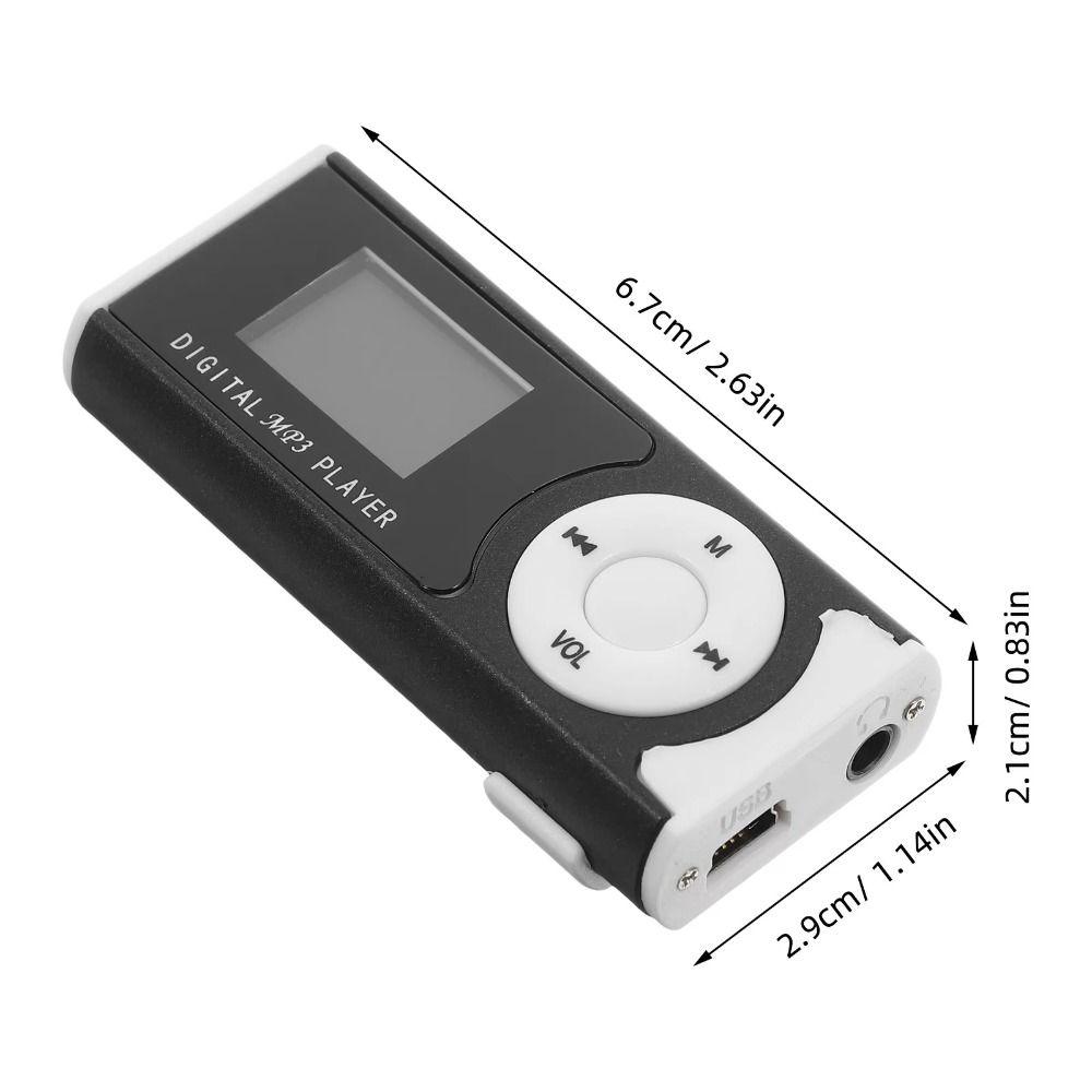 Lossless Sound Portable Mini MP3 Player with LCD Screen Card Slot USB MP3 Music Players Metal Clip Slim Student Walkman