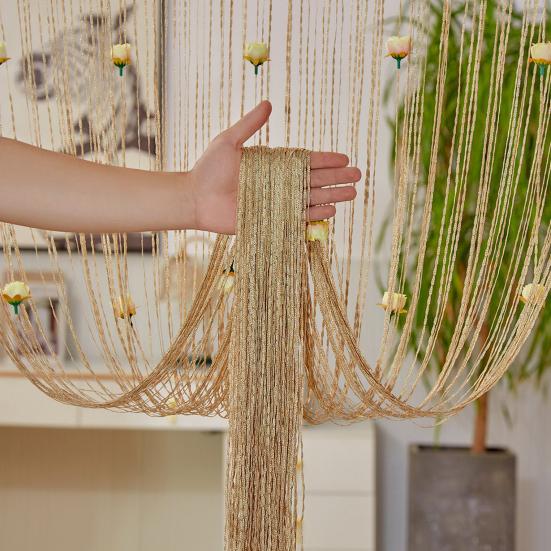 Door String Curtain Wall Panel Fringe Tassel Room Divider Blind Tassel Screen with Roses