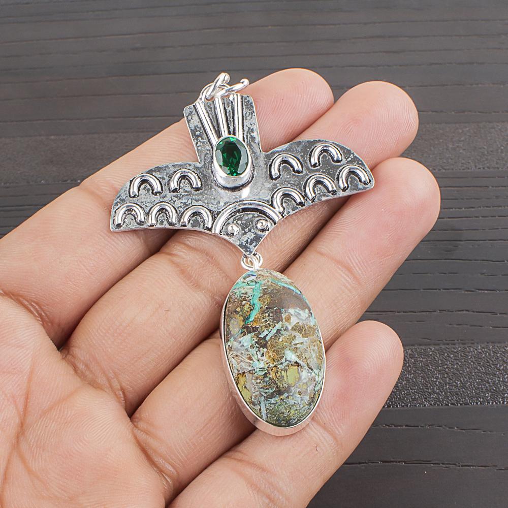 

Natural Australian Azurite Gemstone 925 Sterling Silver Jewelry Pendant 2.63 AJP-2307
